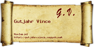 Gutjahr Vince névjegykártya